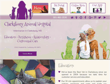 Tablet Screenshot of clarksburganimalhospital.com